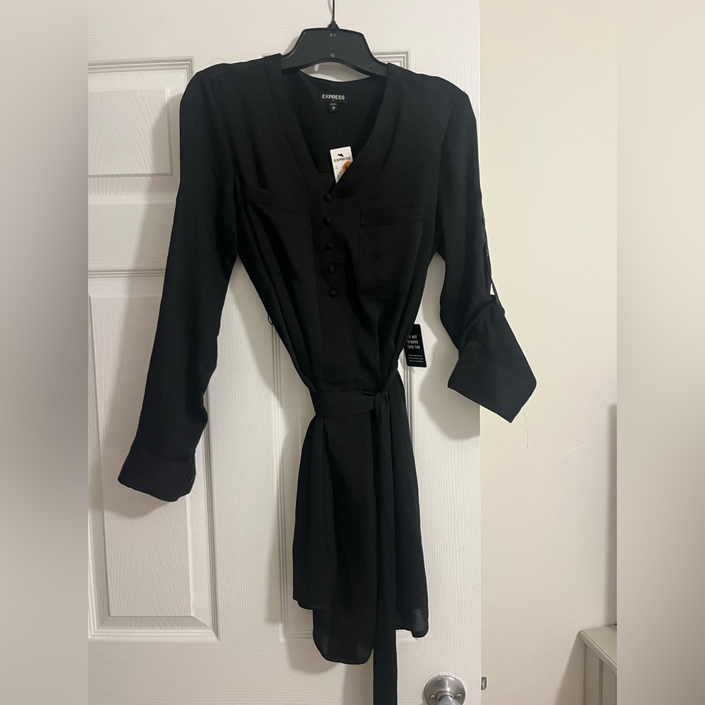 Express Women's Long Sleeve Black Dress